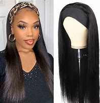 Image result for Human Hair Headband Wigs for Black Women