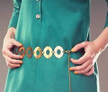 Image result for Gold Tone Rectangle and Circle Chain Belt