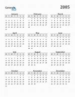 Image result for Current Calendar 2005
