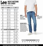 Image result for Lee Jeans Size Chart
