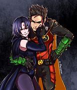 Image result for Nightwing and Raven Kiss