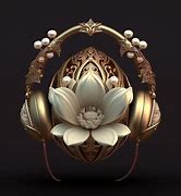 Image result for Flower Headphones Gold
