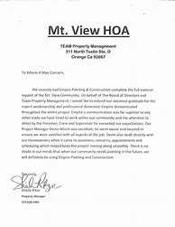 Image result for Sample HOA Letters to Residents