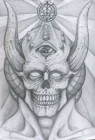 Image result for Demon Face Drawing Black and White