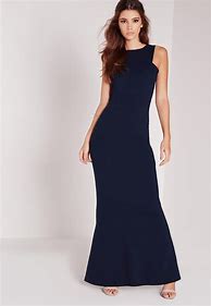 Image result for Missguided Low-Back Maxi Dress Navy