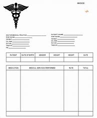 Image result for Free Blank Medical Invoice