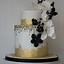 Image result for 2 Tier Wedding Cake with Gold and Black
