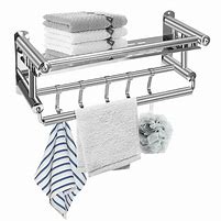 Image result for Towel Bar with Storage Shelf