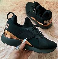 Image result for Puma Shoes Black and Gold
