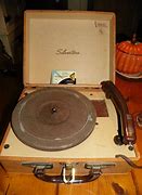 Image result for Silver Tone Phonograph Record Player Vintage