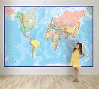 Image result for world map wall mural kids