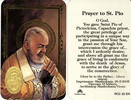 Image result for Padre Pio Prayer Card