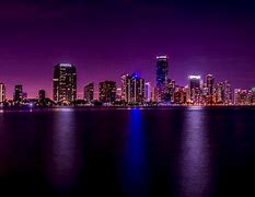 Image result for Poster of Miami Skyline in Purple