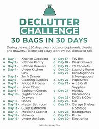 Image result for Free 30-Day Declutter Challenge Printable No Kids