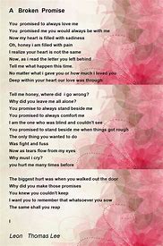 Image result for Poetry About Broken Promises