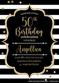 Image result for Happy 50th Birthday Invitations