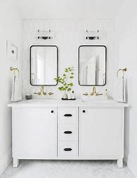 Image result for Double Mirror Bathroom