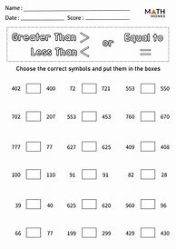 Image result for Greater than and Less than Worksheets