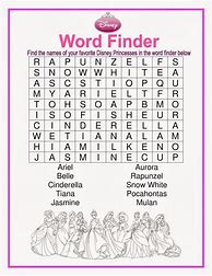 Image result for Disney Word Search for Kids Printable