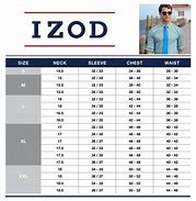 Image result for Izod Shirt Size Chart