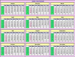 Image result for Calendar for 2006 Year