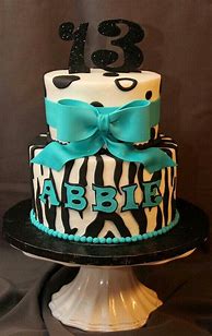 Image result for Blue Cake for 13th Birthday Girl