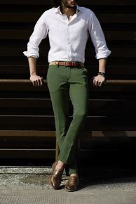 Image result for What Color Shirt to Wear with Green Pants Men