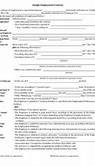 Image result for Sample Employment Contract Template Printable