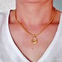 Image result for 18K Gold Necklaces for Women 24K Solid