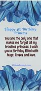 Image result for Happy 4th Birthday Princess Qoute
