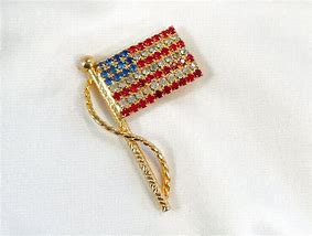 Image result for American Flag Rhinestone Brooch