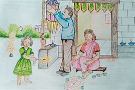 Image result for Diwali Memory Drawing