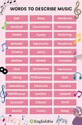 Image result for Words That Describe Music