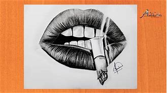 Image result for Easy Drawing of Lips Smoking