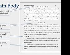 Image result for Main Body of an APA Format Example Paper