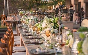 Image result for Dinner Party Table Set Up