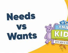 Image result for Needs vs Wants Youth