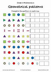 Image result for Shapes and Patterns Grade 3 Worksheets