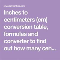 Image result for Formula for Cm to Inch