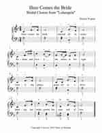 Image result for Here Comes the Bride Sheet Music. Size: 150 x 195. Source: www.sheetmusicplus.com
