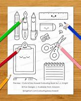 Image result for Cute Stationary Colouring Pages