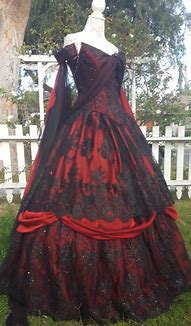 Image result for Black and Red Gothic Dress Design