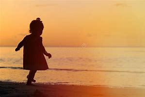 Image result for Siluette of Little Girl Sunset