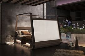 Image result for Canopy Bed with Built in TV