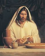 Image result for Jesus Breaking Bread Painting