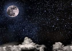 Image result for Cloudy Night Sky with Moon Background
