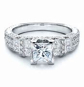 Image result for Princess Cut Engagement Ring with Side Stones