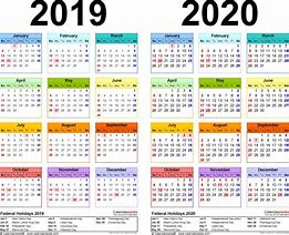 Image result for Yearly Calendar 2019 2020