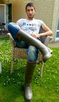 Image result for Men Wearing Rubber Boots