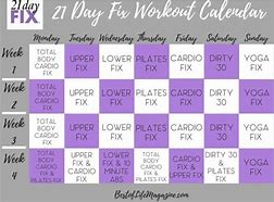 Image result for 21-Day Fix Schedule Printable